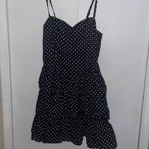 Blue polka dot mini dress